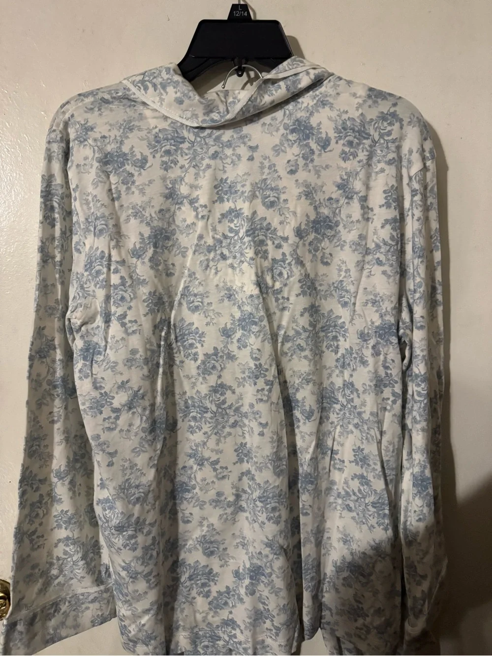 Lauren Ralph Lauren White Pajama Set with Blue Floral Print